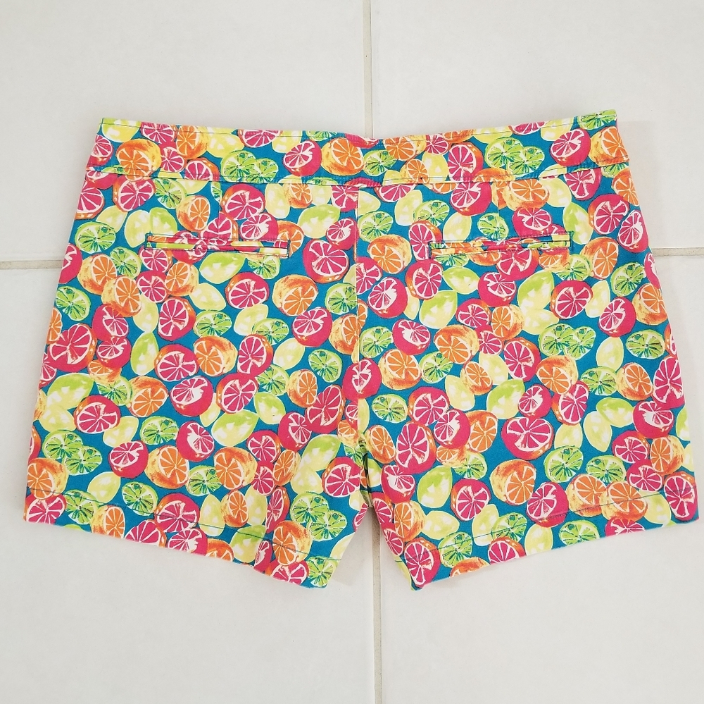 JUNIPER + LIME Bright Multi Color Citrus Slice 4" Shorts 16 - Picture 3 of 10